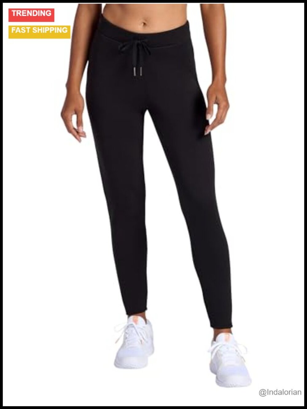 Women's Slim Fit Fleece Leggings 28" Inseam Midweight Faux Fur Fleece